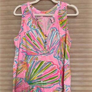 Lilly Pulitzer Pink and Green Sleeveless Top
